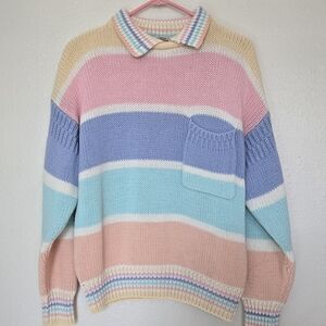 Vintage Gerard Works Striped Pastel Sweater